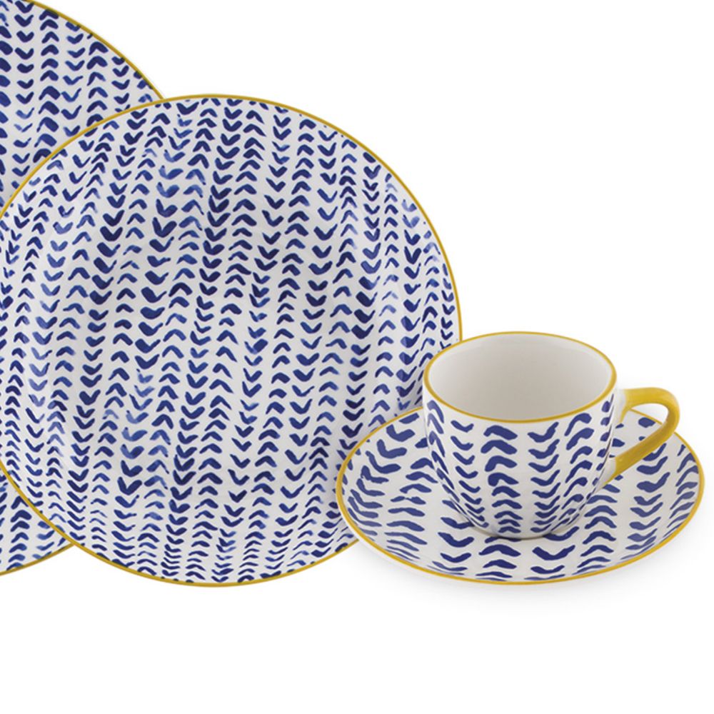 Set assiette + tasse 'Cetara' - 24 Pièces