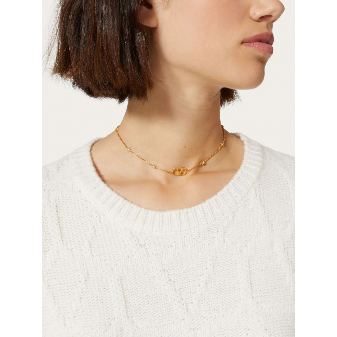 'VLogo Signature crystal-embellished' Halskette für Damen