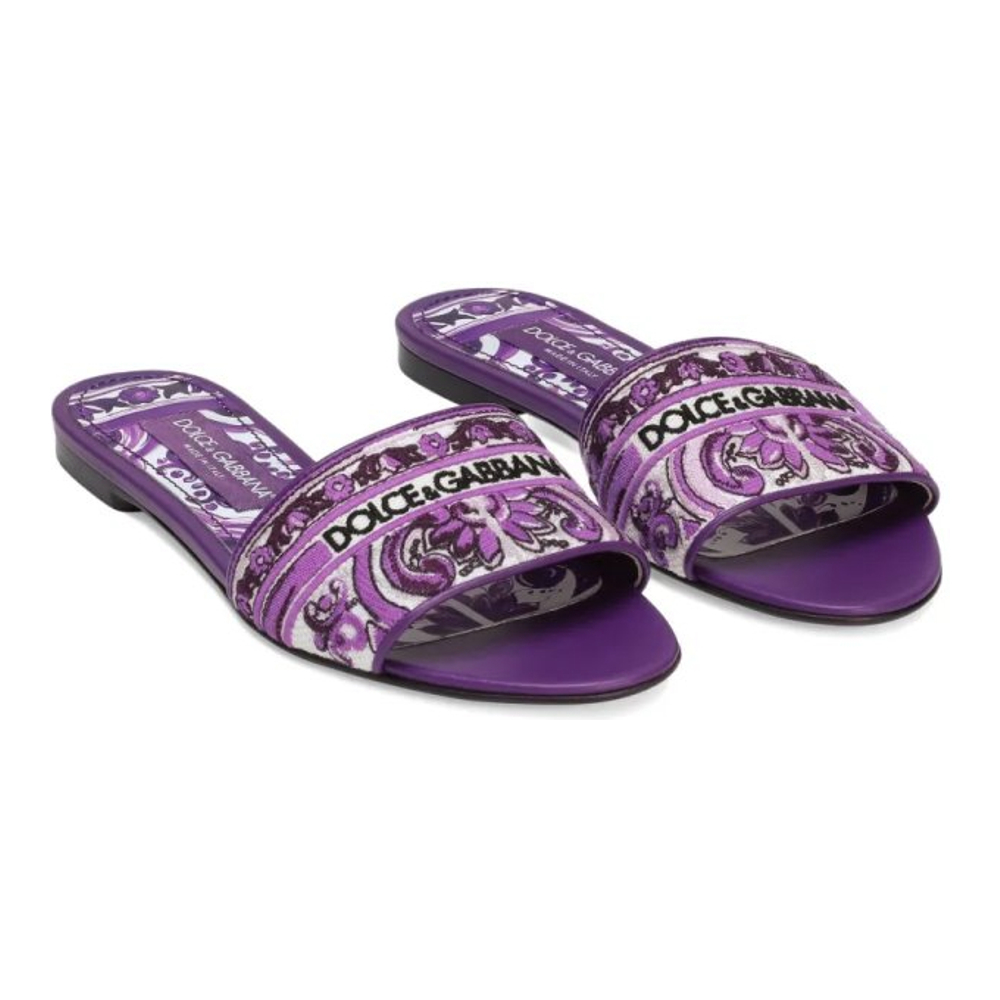 Sandales plates 'Majolica-Pattern' pour Femmes