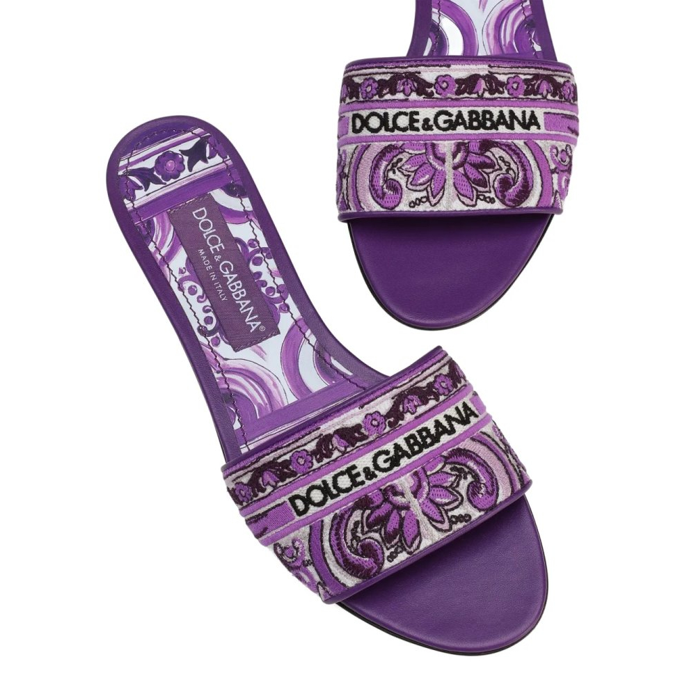 Sandales plates 'Majolica-Pattern' pour Femmes