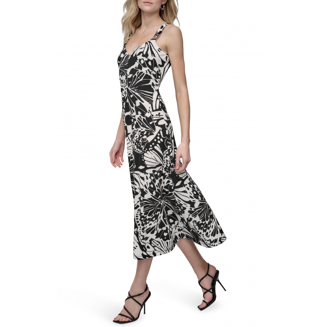 Robe Midi 'Floral Print Matte' pour Femmes