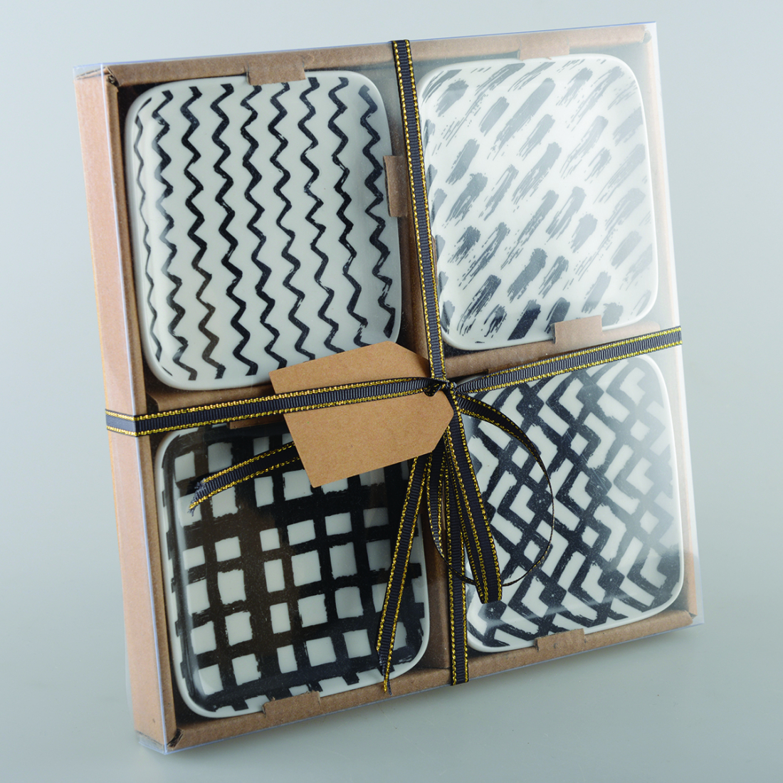 Set 4 Coupelles 9.5cm Noir & Blanc