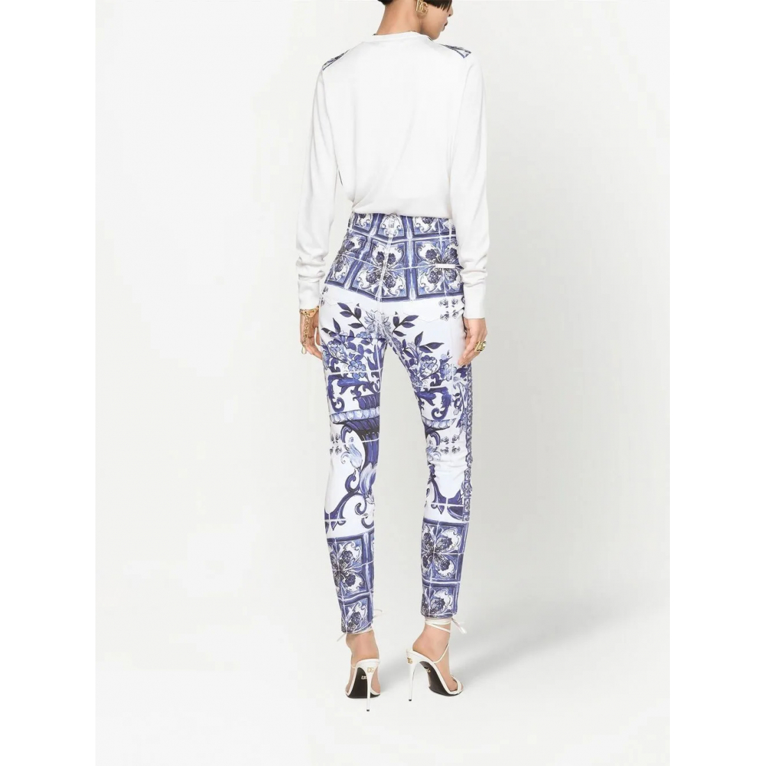 Jeans 'Grace Majolica-Print Skinny' pour Femmes
