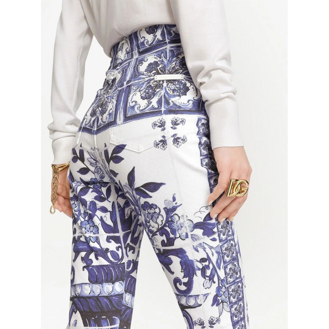 Jeans 'Grace Majolica-Print Skinny' pour Femmes