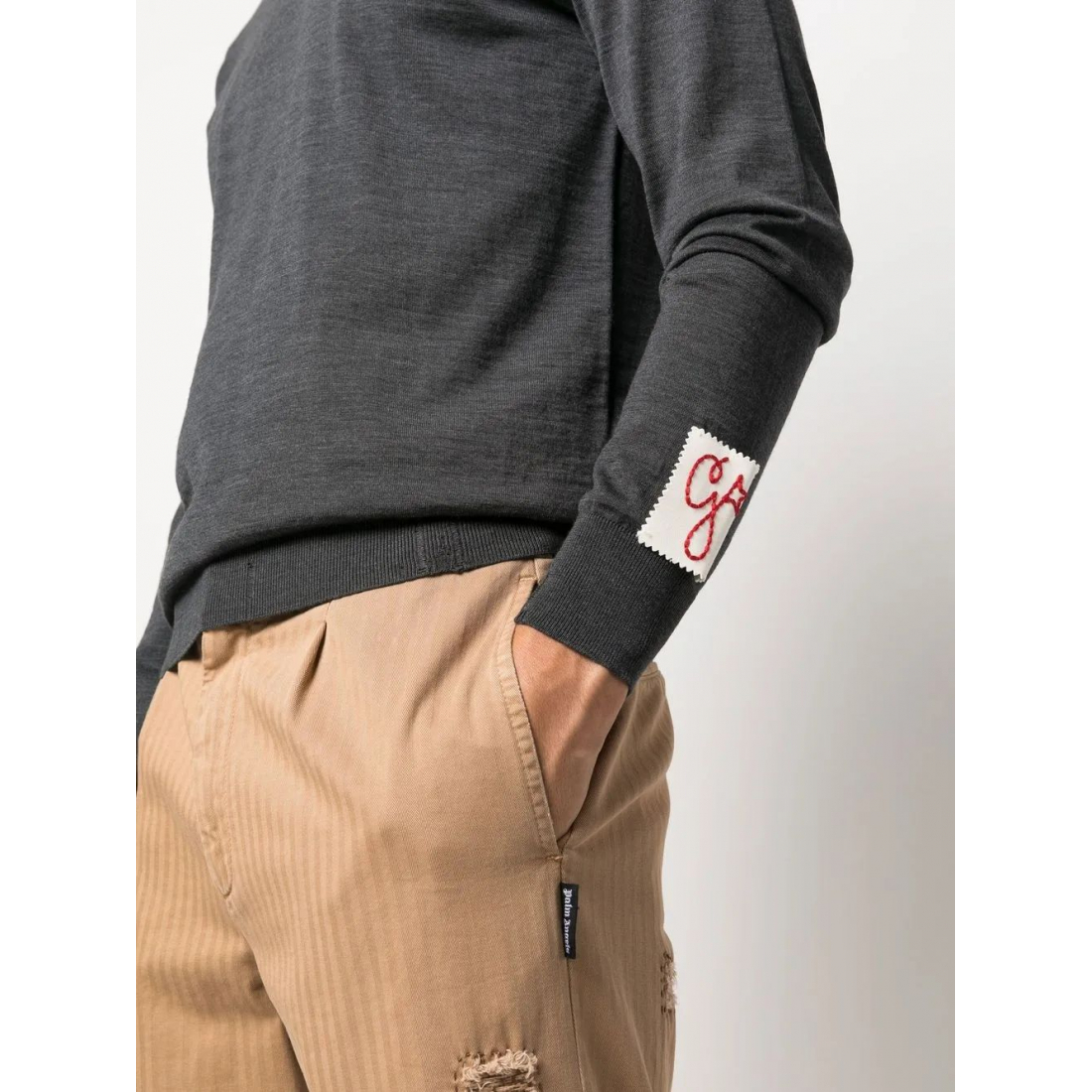 Sweatshirt 'Ribbed-Knit Crew Neck' pour Hommes