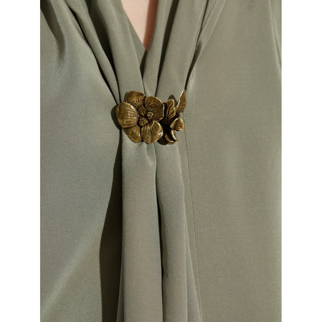 Blouse à manches longues 'Pleated Tie-Neck' pour Femmes