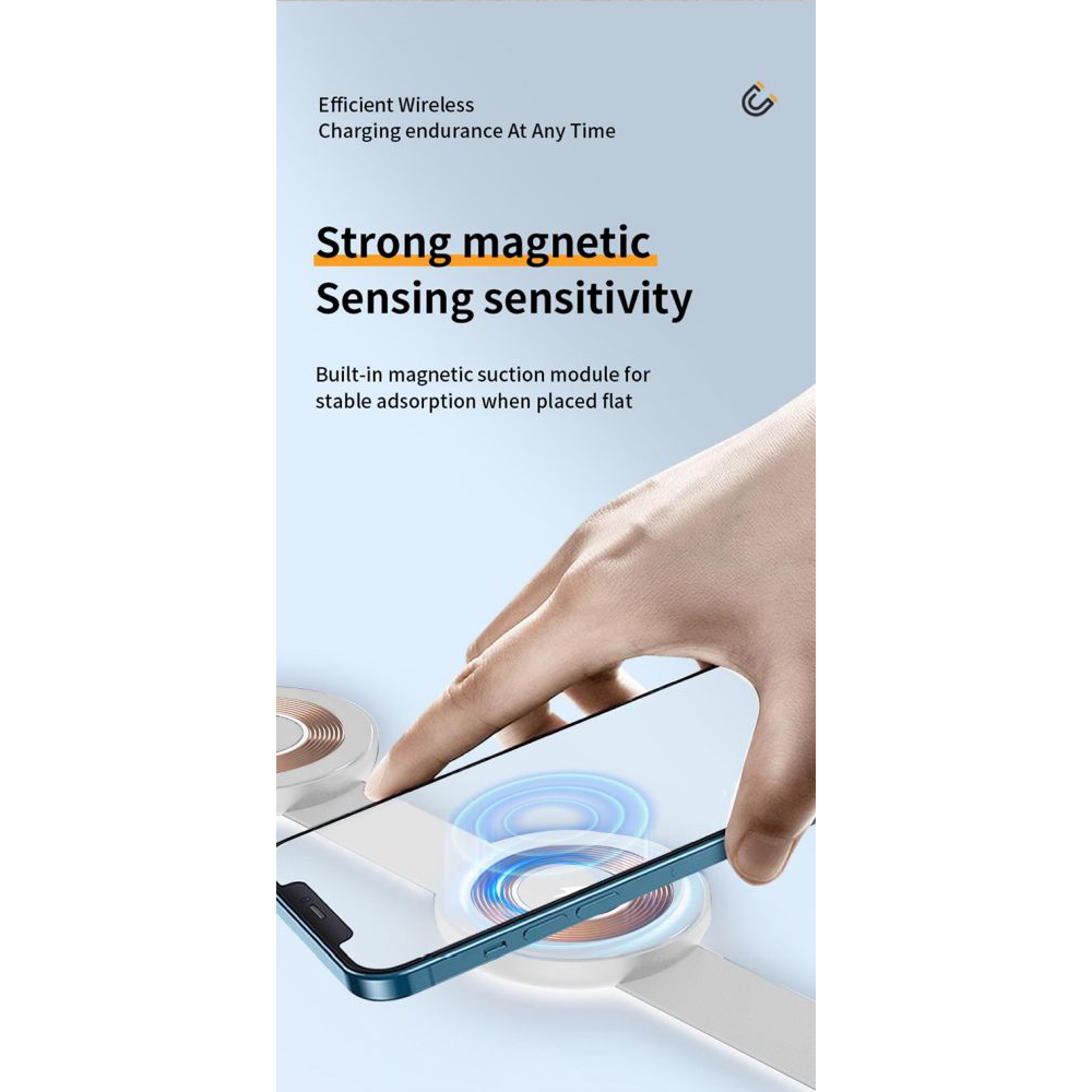 Induktives Ladepad – Schlüsselanhängerformat – 15 W – Weiß