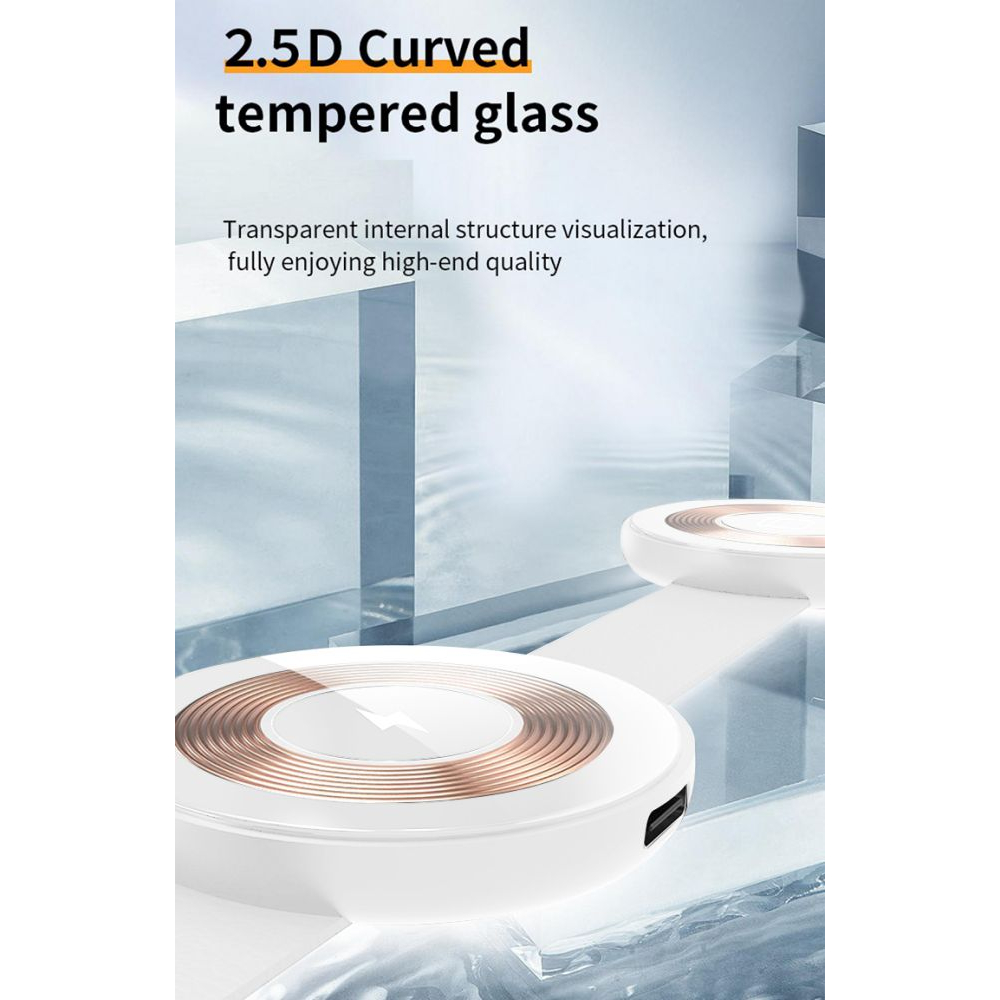 Induktives Ladepad – Schlüsselanhängerformat – 15 W – Weiß