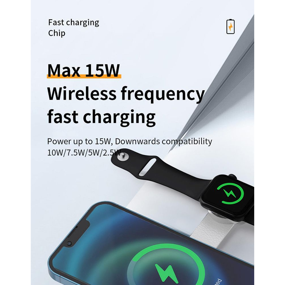 Induktives Ladepad – Schlüsselanhängerformat – 15 W – Weiß