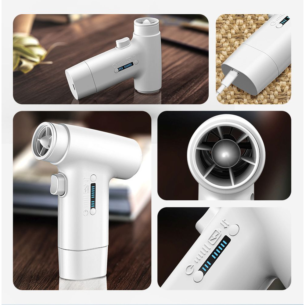 Mini Turbo Air Blower 110,000 RPM – Powerful and Compact - White