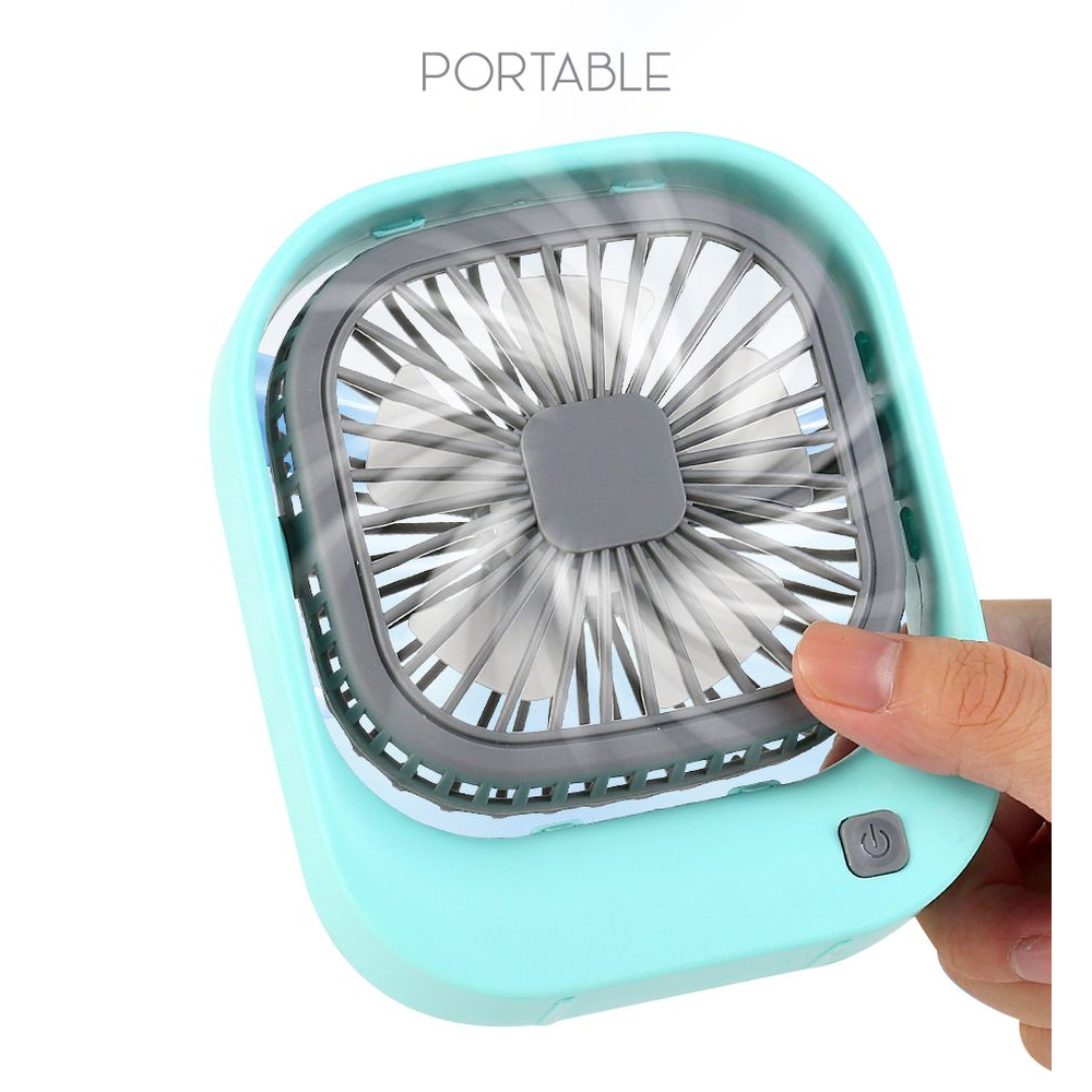 Rechargeable USB Folding Table Fan - Green