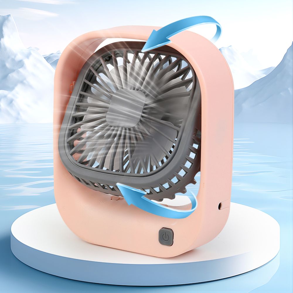 Rechargeable USB Folding Table Fan - Pink