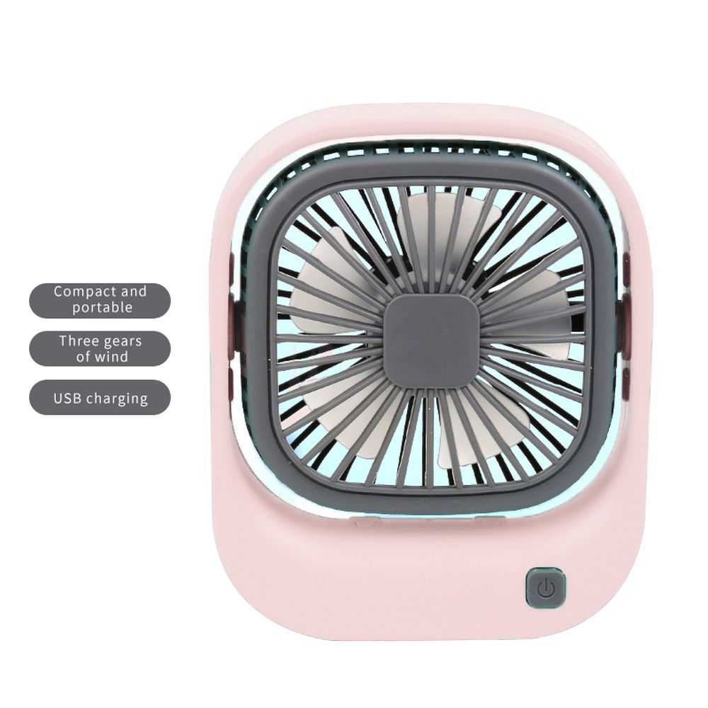 Rechargeable USB Folding Table Fan - Pink