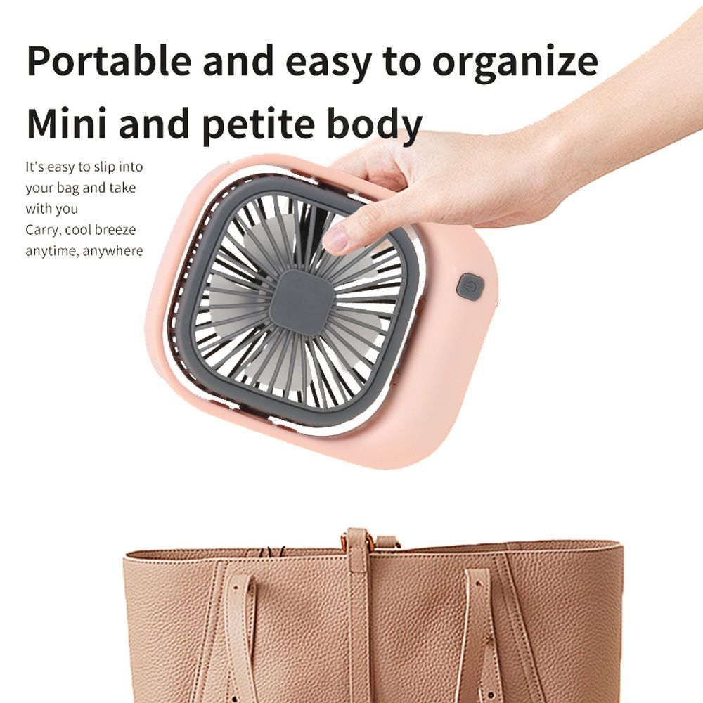 Rechargeable USB Folding Table Fan - Pink