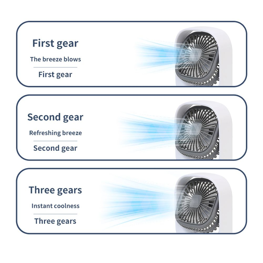 USB Rechargeable Folding Table Fan - White