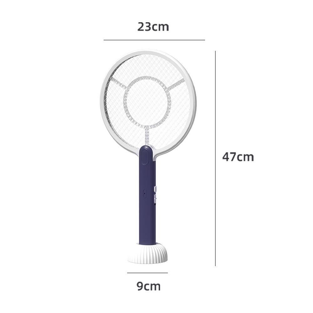 2-in-1 Electric Mosquito Swatter – USB Rechargeable, Portable or Stationary Use - White