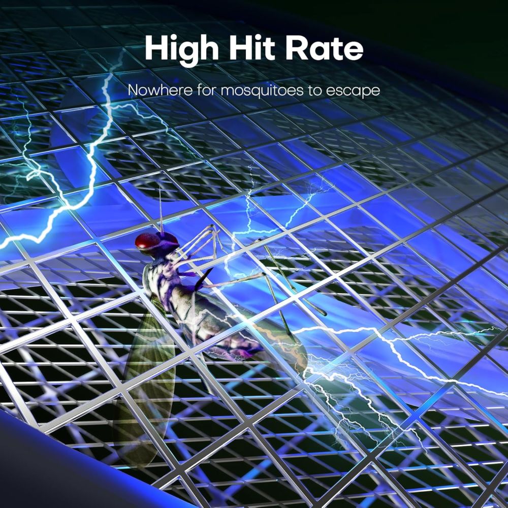 2-in-1 Electric Mosquito Swatter – USB Rechargeable, Portable or Stationary Use - White