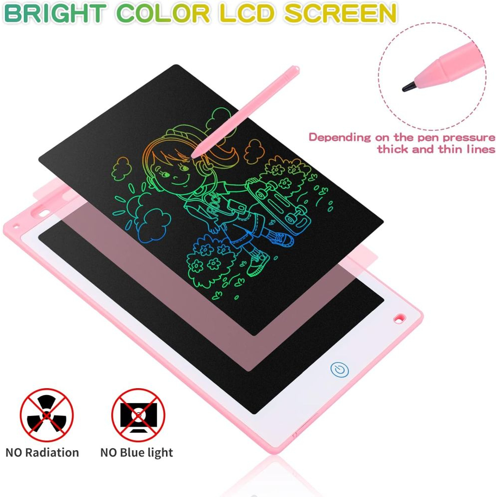 12-Inch LCD Electronic Drawing Tablet – Reusable Screen, Stylus Included, Ultra-Thin - Blue