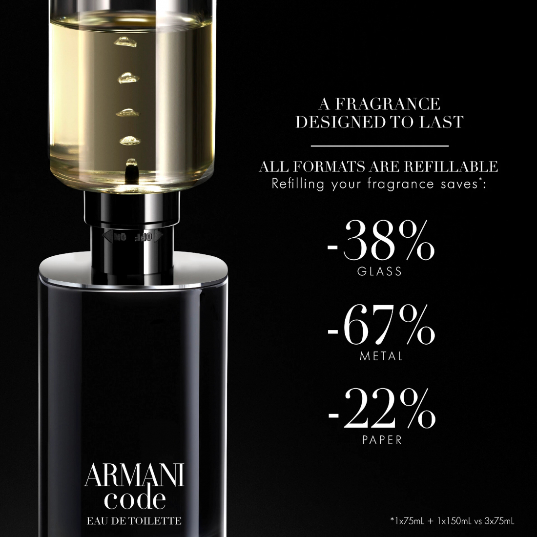 Eau de toilette - Recharge 'Armani Code' - 150 ml