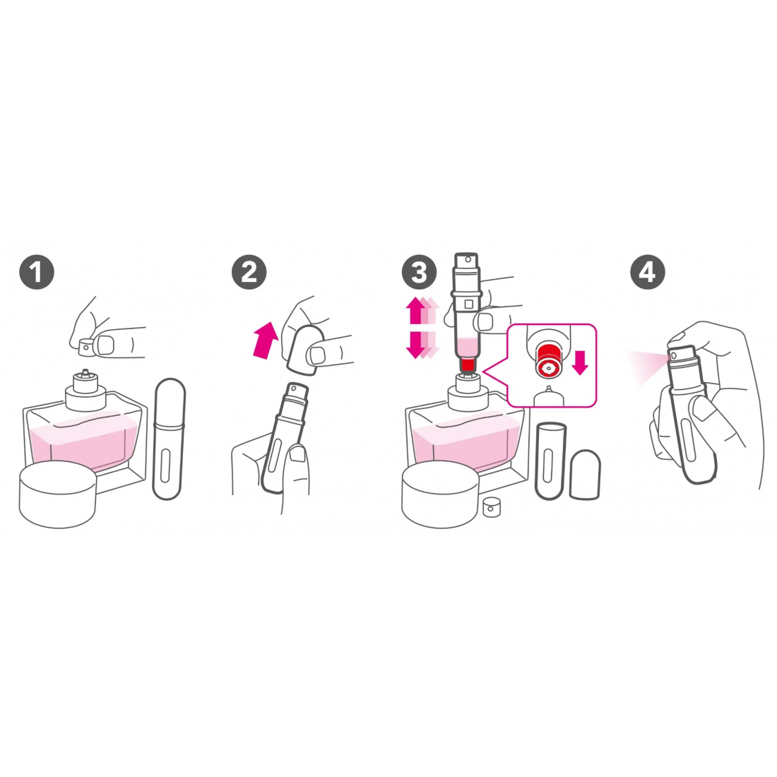 'Classic' Perfume Atomiser - Pink 5 ml