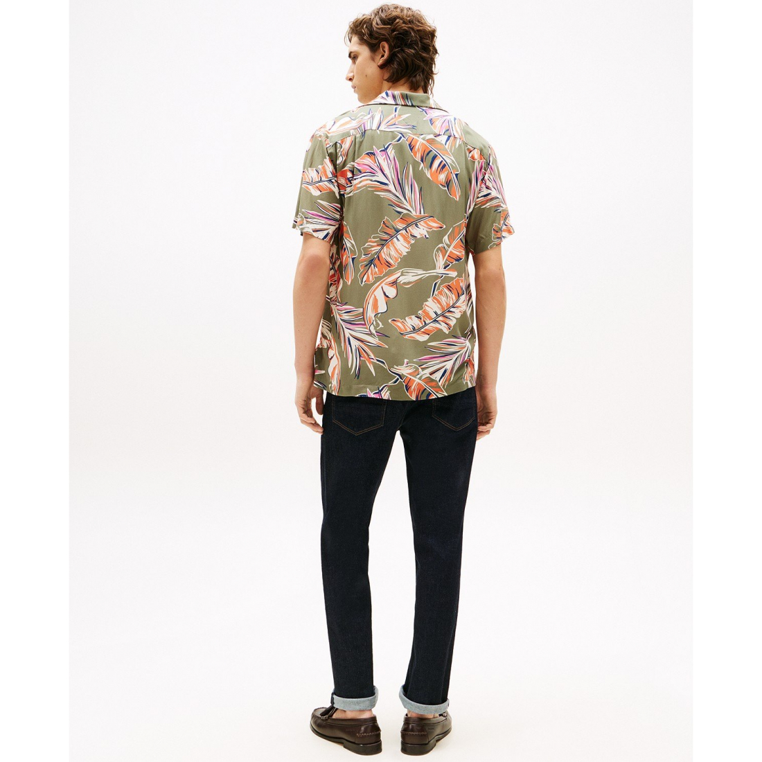 Chemise à manches courtes 'Regular-Fit Leaf-Print Camp' pour Hommes