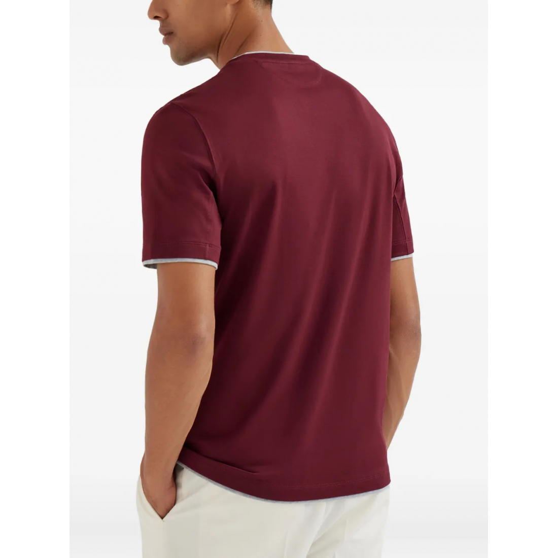 'Contrast-Trim Crew-Neck' T-Shirt für Herren