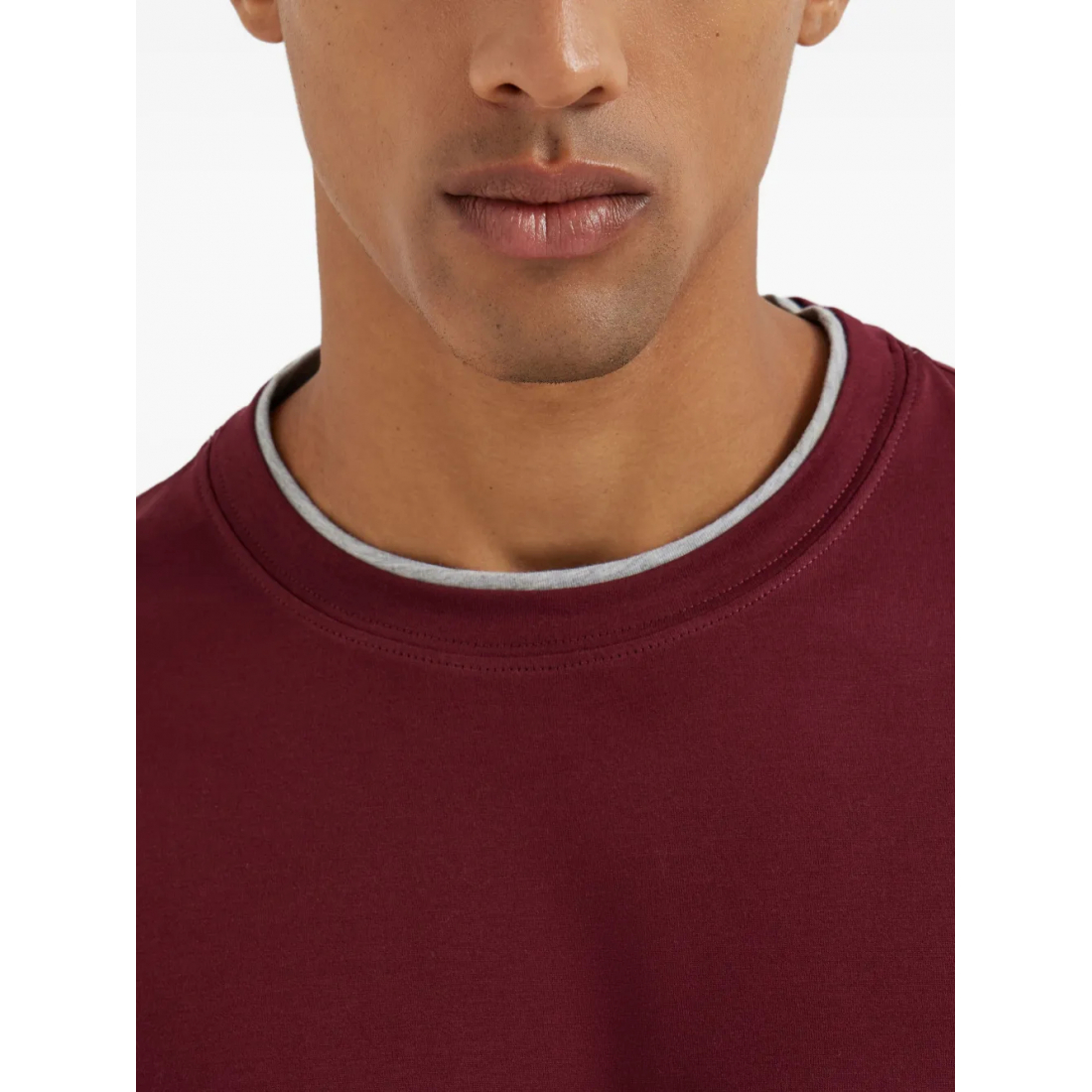 'Contrast-Trim Crew-Neck' T-Shirt für Herren