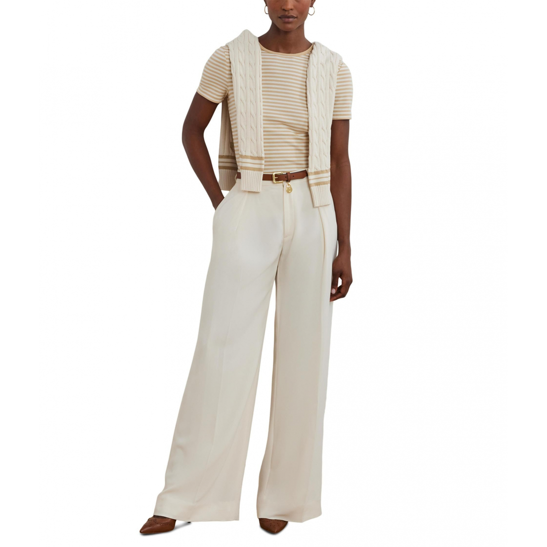 Women's 'Striped Stretch Crewneck' T-Shirt