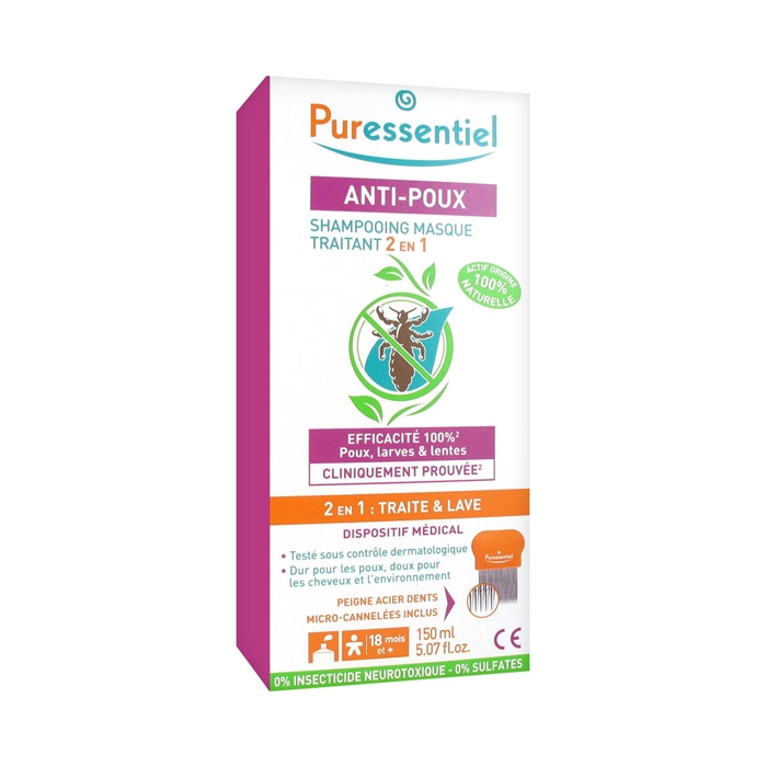 'Masque Traitant 2 En 1 Anti-Poux Avec Peigne' Shampoo - 150 ml