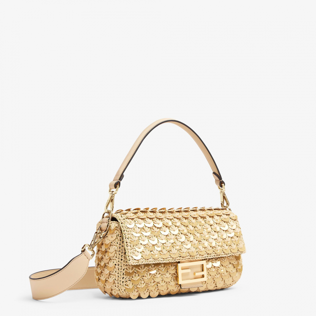 Sac Baguette 'Macramé With Gold Sequins' pour Femmes