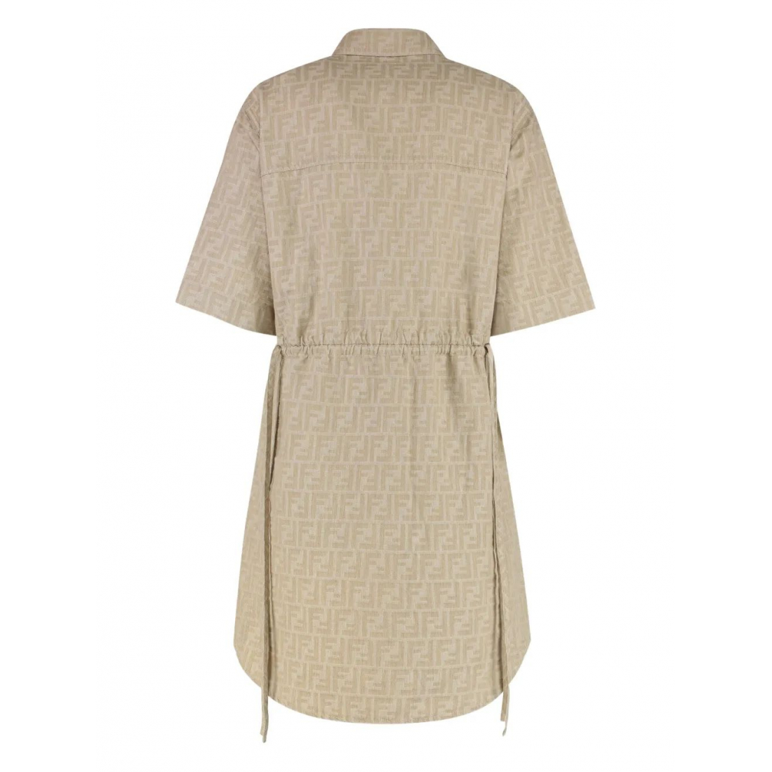 Women's 'FF-Pattern Drawstring' Shirtdress