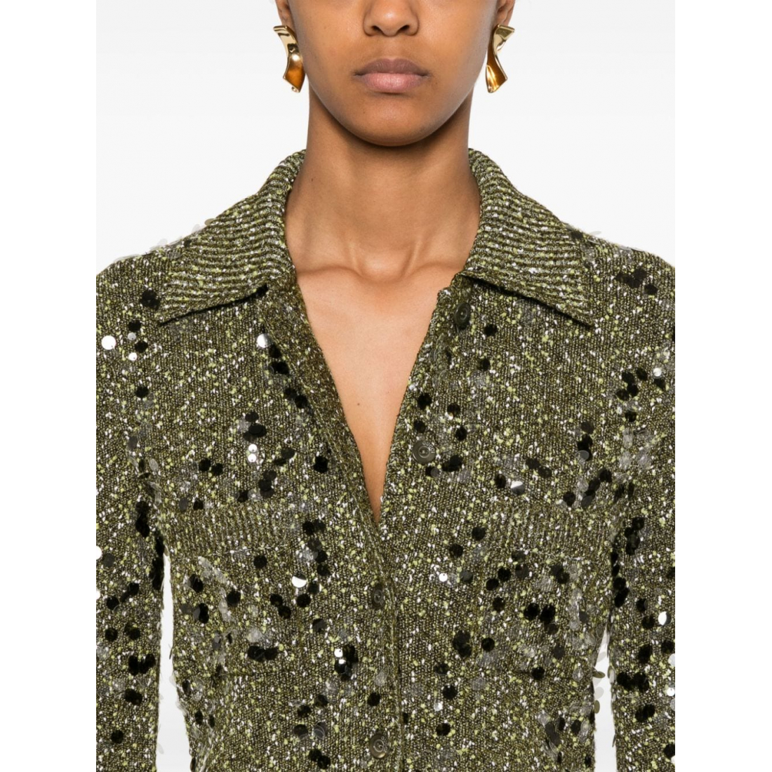 Women's 'L/S Polo Fancy Fine V' Cardigan