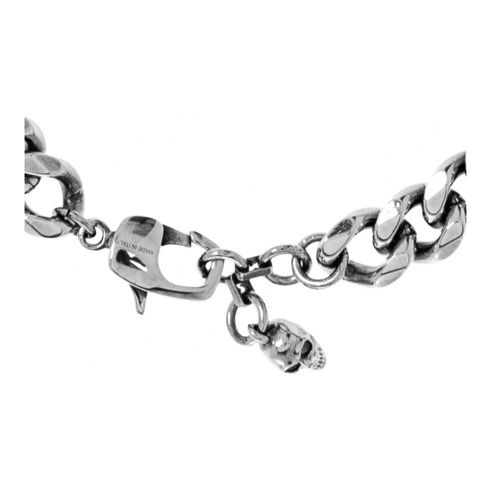 'Skull-Plaque Curb-Chain' Armband für Herren