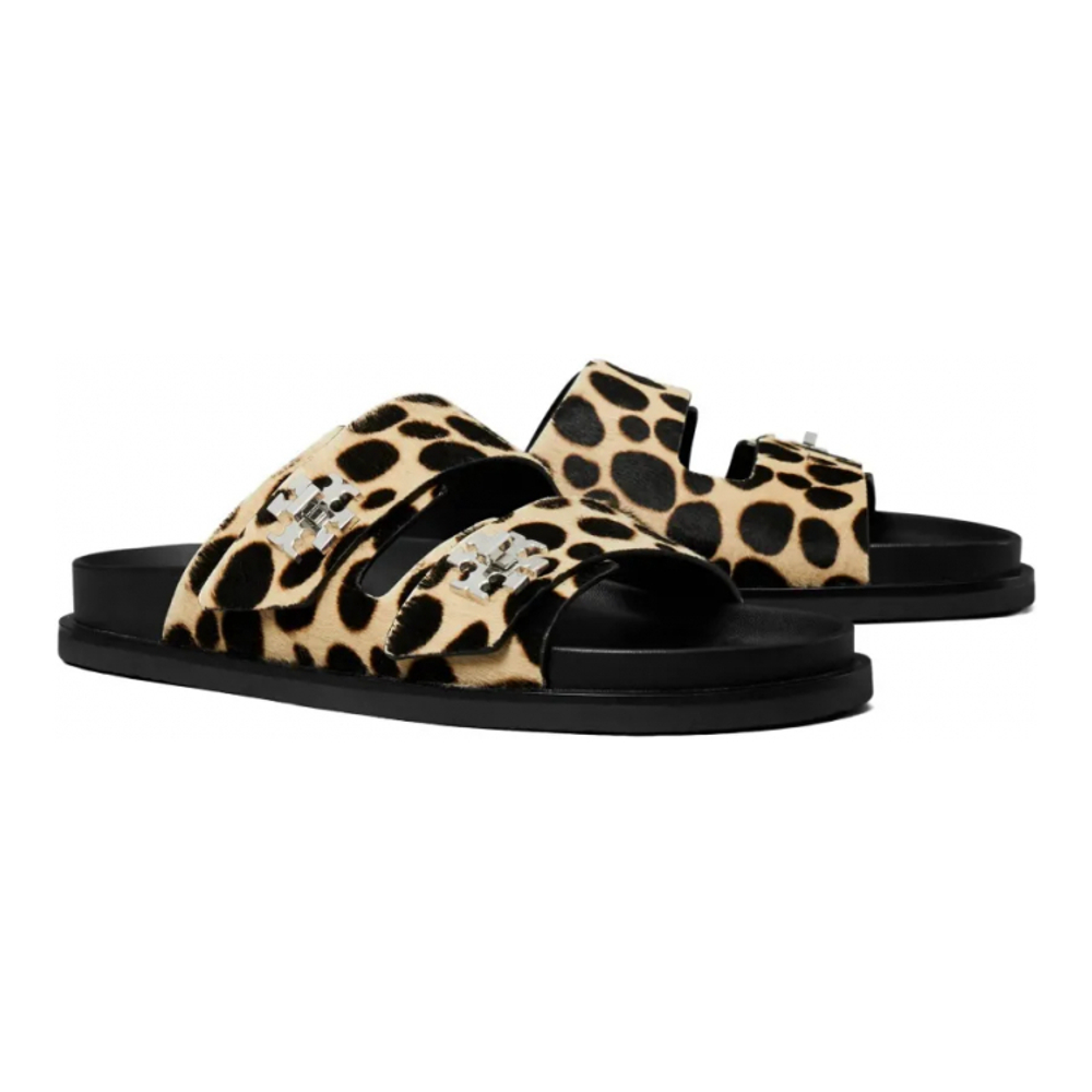 Sandales plates 'Turnlock Sport Leopard-Print' pour Femmes
