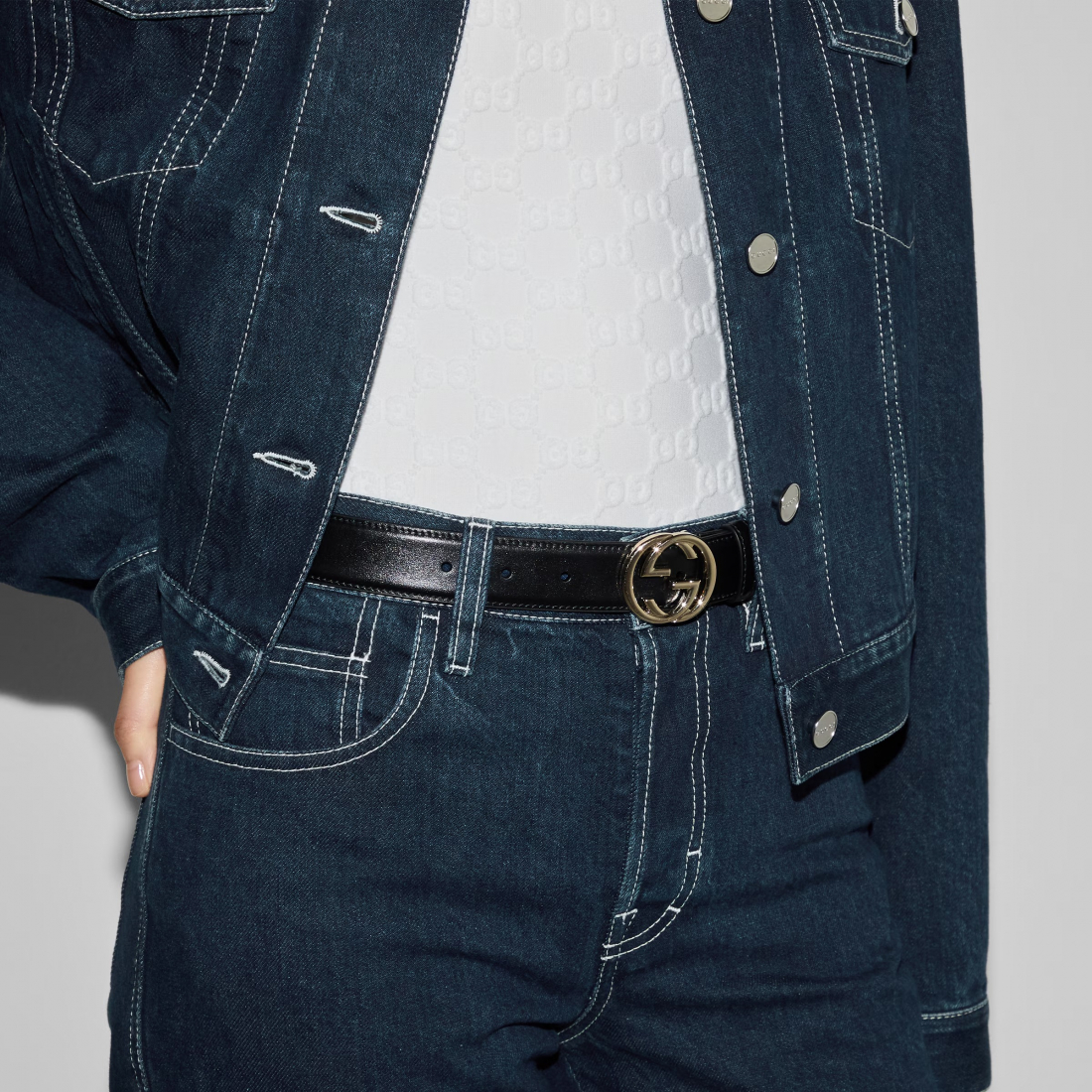 Ceinture 'Interlocking G Buckle' pour Femmes