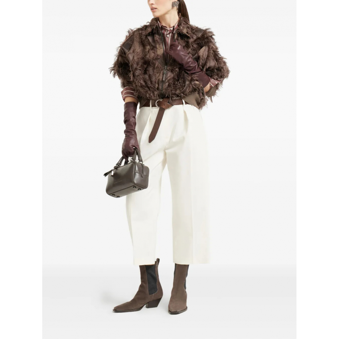 'Feather-Trimmed' Bomberjacke für Damen