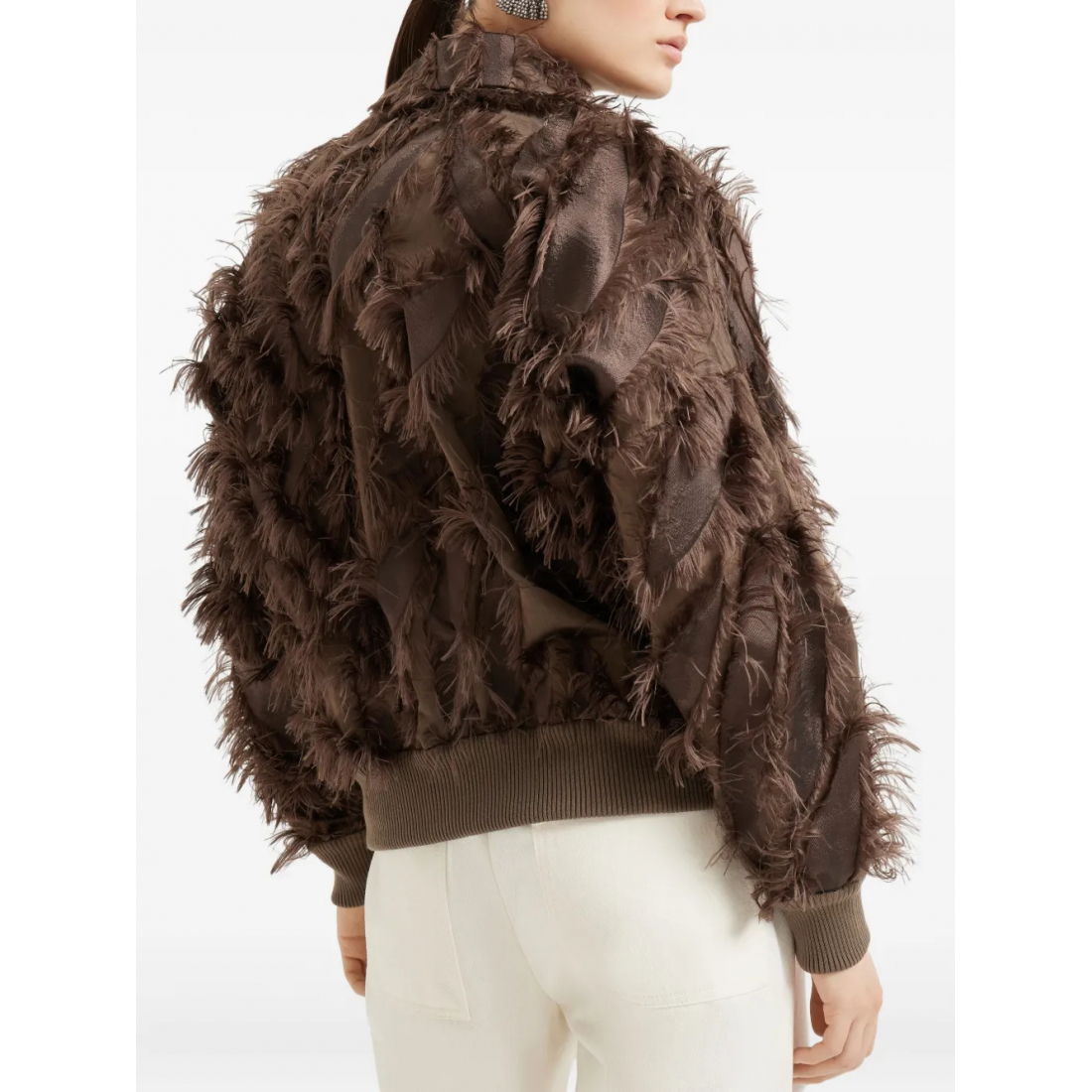 'Feather-Trimmed' Bomberjacke für Damen