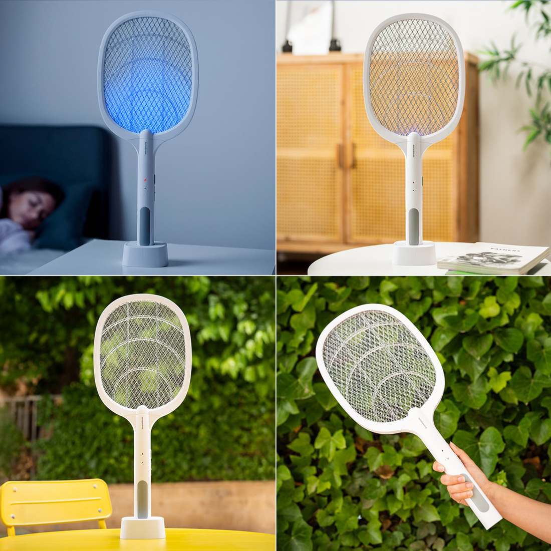2-in-1 wiederaufladbares Racket zum Insektenvernichten mit UV-Licht Elecfly