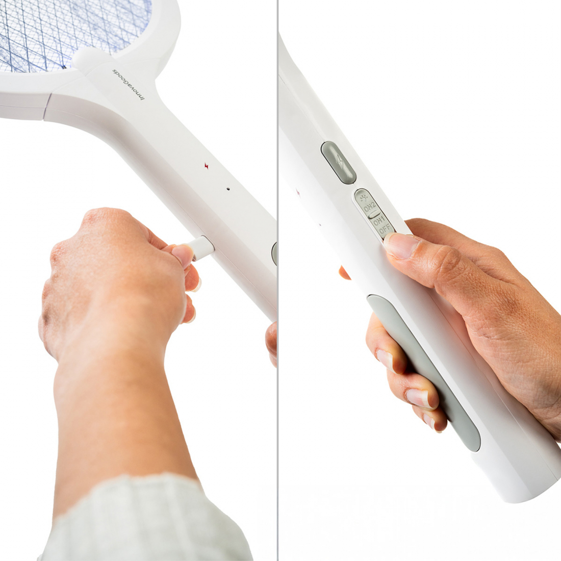2-in-1 wiederaufladbares Racket zum Insektenvernichten mit UV-Licht Elecfly