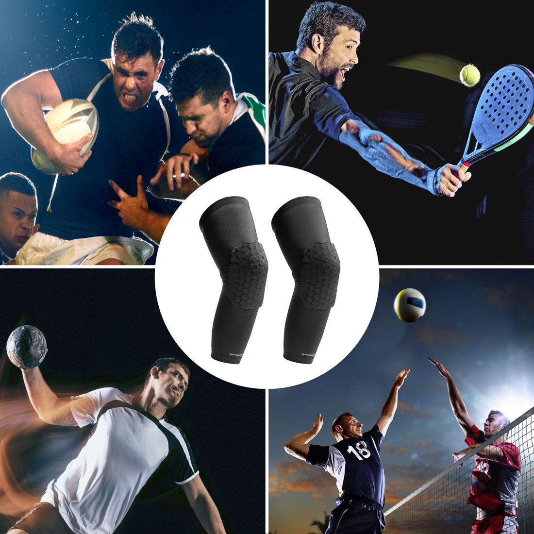 Honeycomb Anti-collision Knee Pads Hokkop InnovaGoods 2 Units - Size XL