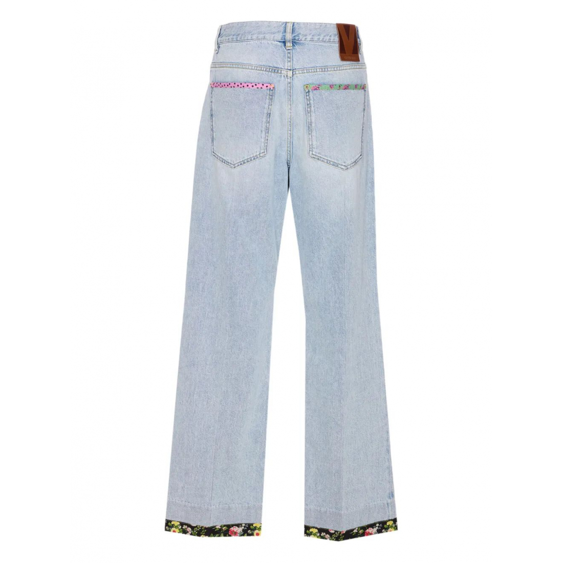 Jeans 'Floral-Hem Embroidered' pour Femmes