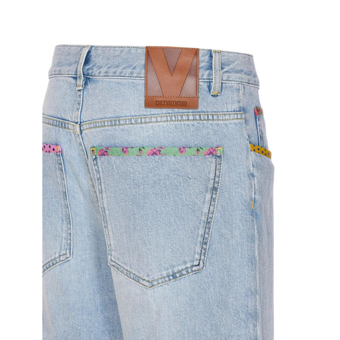 Jeans 'Floral-Hem Embroidered' pour Femmes