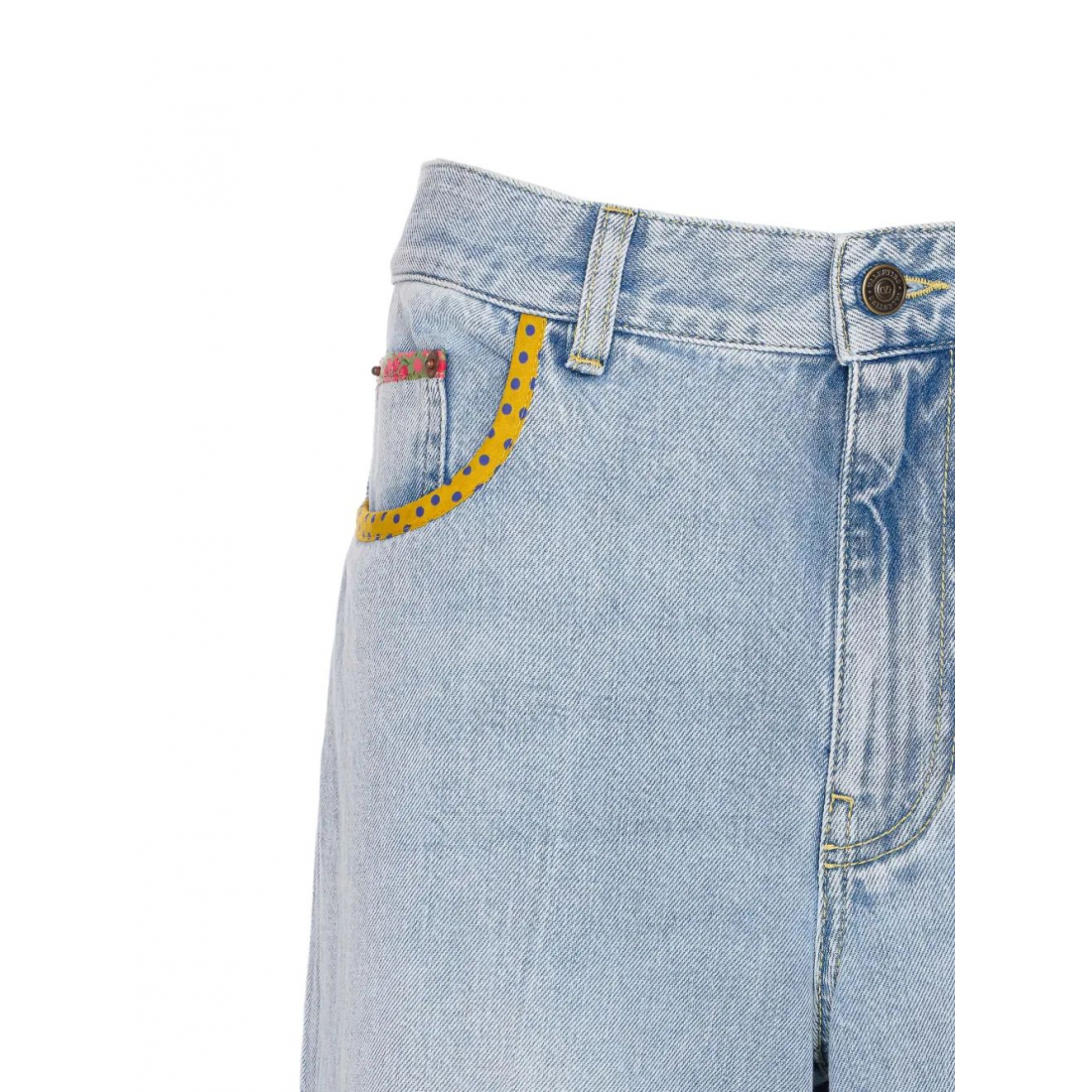 Jeans 'Floral-Hem Embroidered' pour Femmes