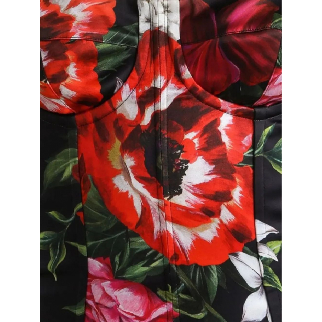 Robe Midi 'Floral-Print Corset' pour Femmes