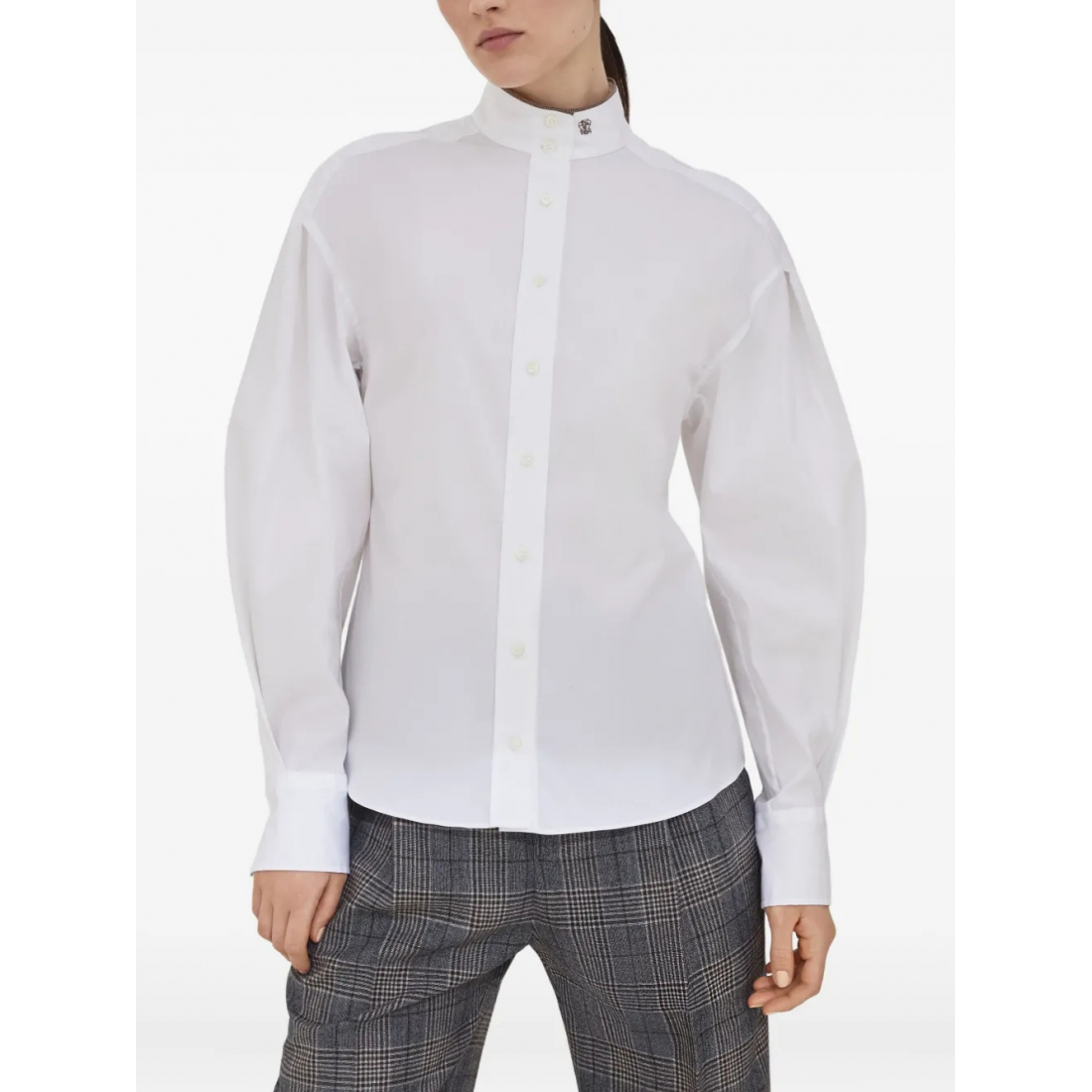 'Shiny Collar Detail' Hemd für Damen