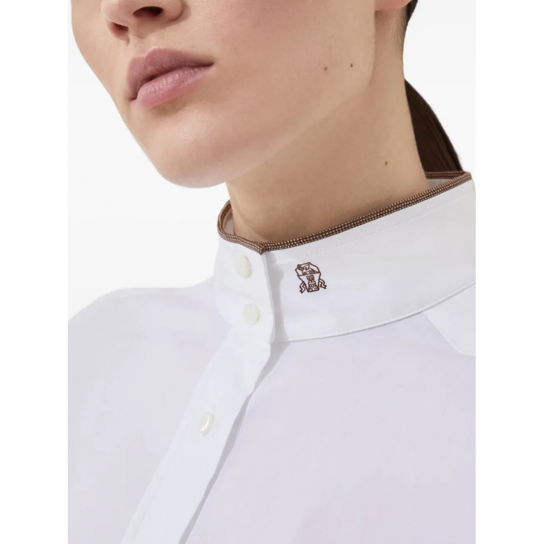'Shiny Collar Detail' Hemd für Damen