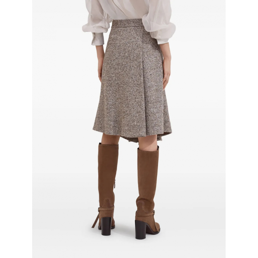 'Belted Pleated' Midi Rock für Damen