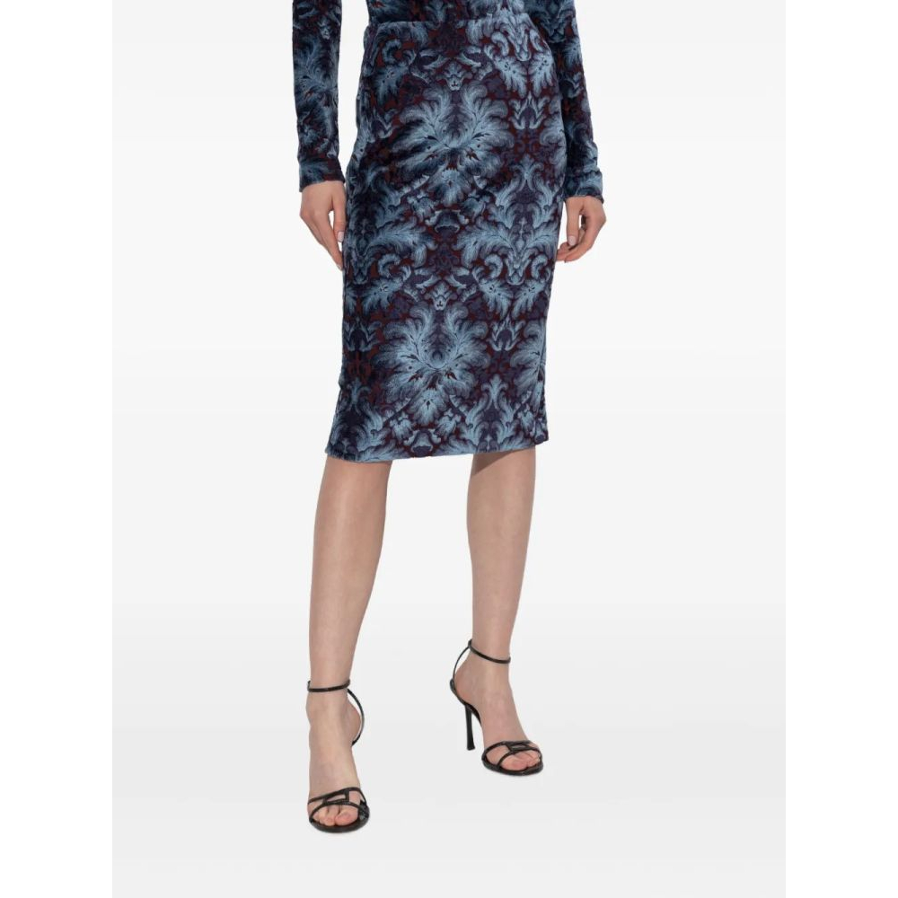 Jupe Midi 'Damask-Pattern' pour Femmes