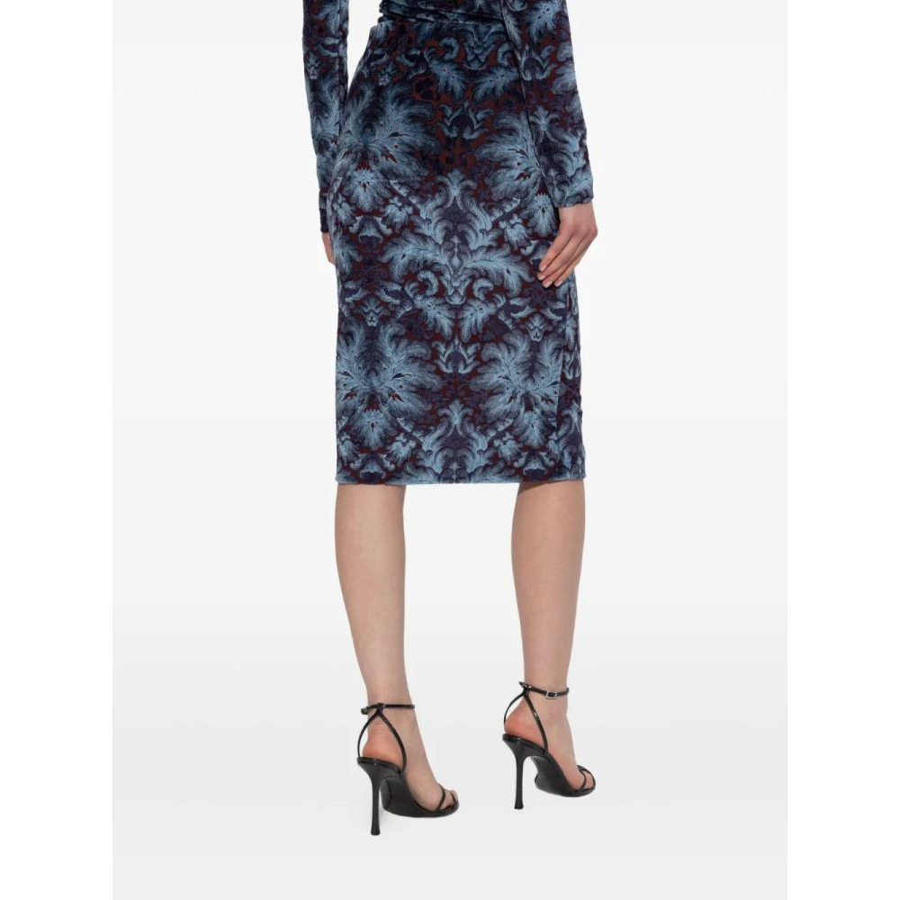 Jupe Midi 'Damask-Pattern' pour Femmes