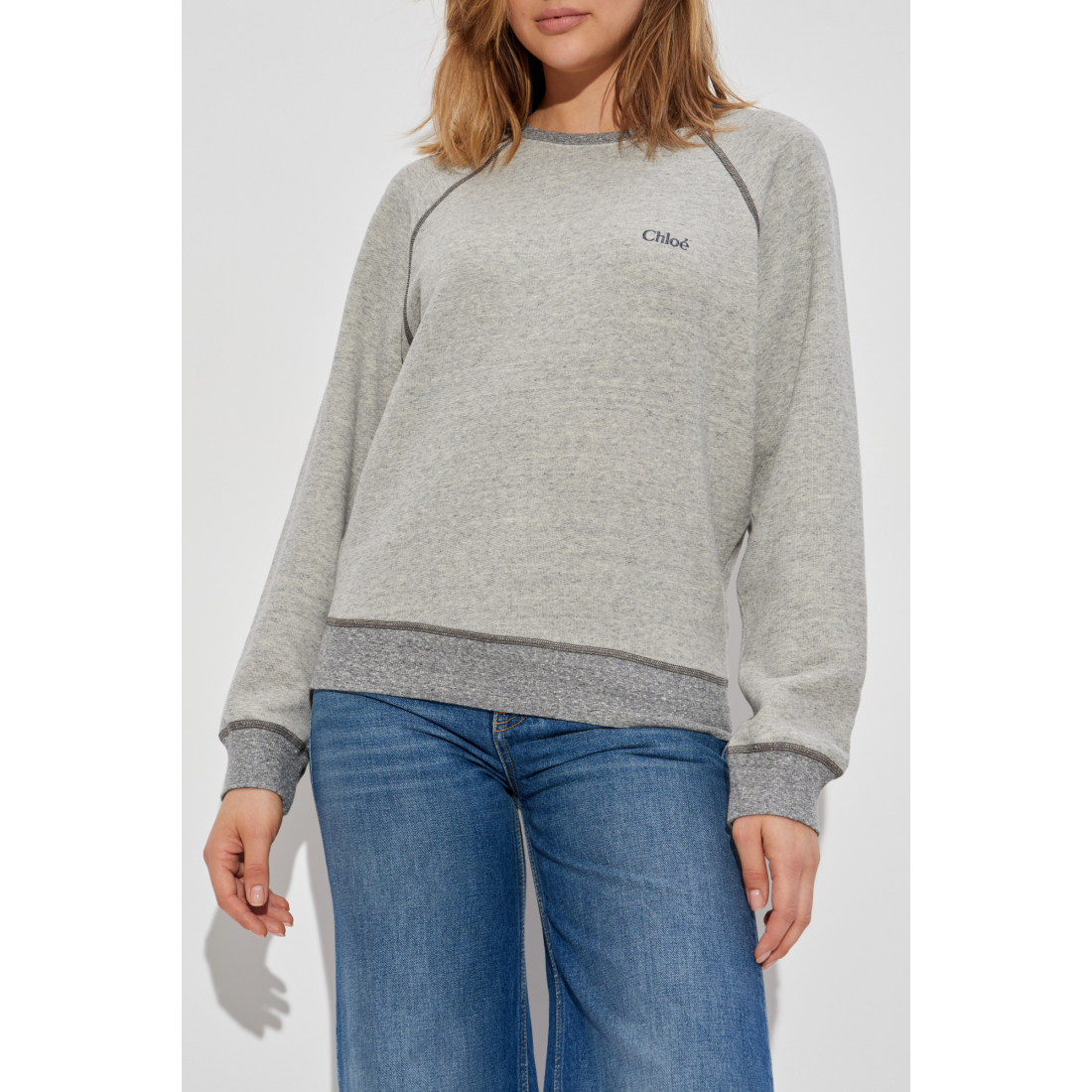 Sweatshirt 'Ribbed Crew-Neck' pour Femmes